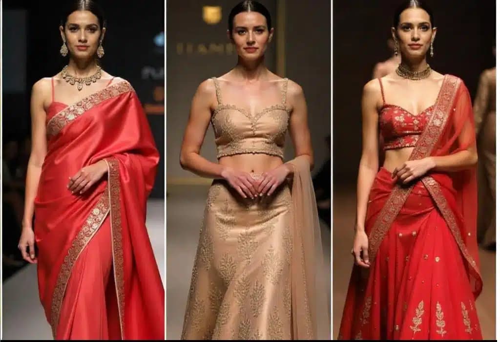 2025 Bridal Fashion Forecast: Saree Drapes, Hairstyle, Embroidered Lehengas & Western Fusion Looks