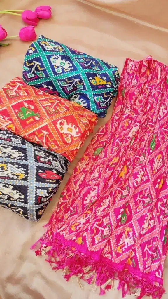 Wholesale Lot of 1 100 Pcs Chinon Silk Dupatta Patola Print Dupatta 2 25 Meter Free Size Wedding Gift Return Gift Bridesmaid Gift 2