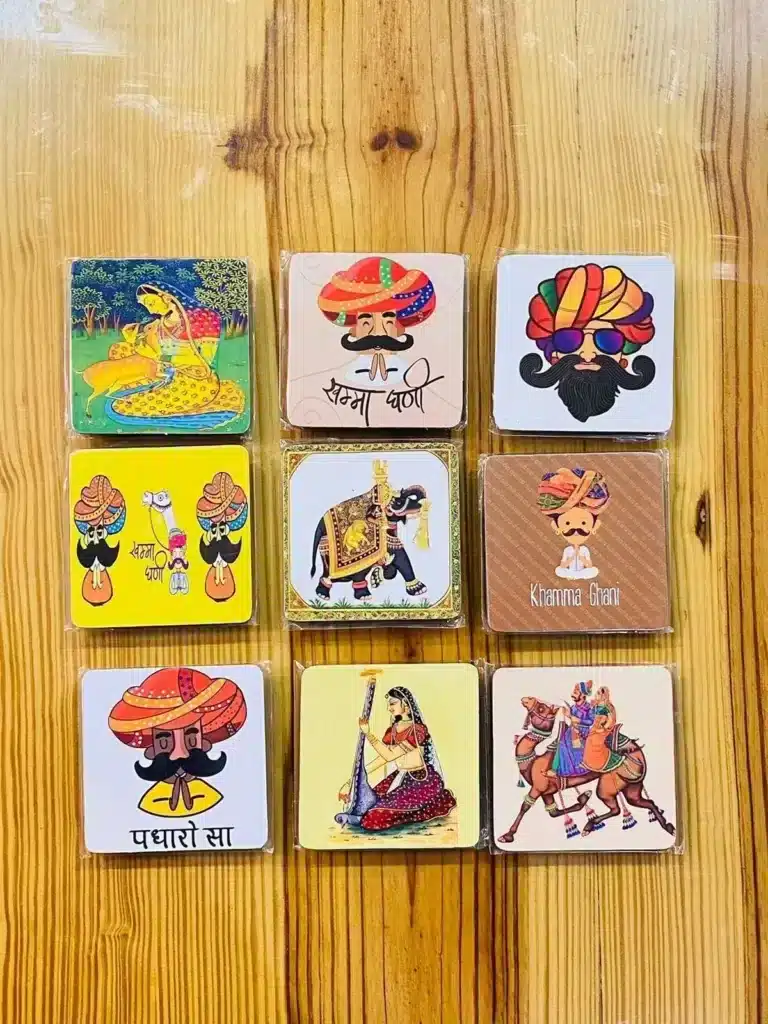 Assorted 25 PC Lot Of Handmade Magnetic Tea Coasters Indian Wedding Favor Bridesmaid Gifts Mehendi Sangeet Ceremony Gifts For Guests 3