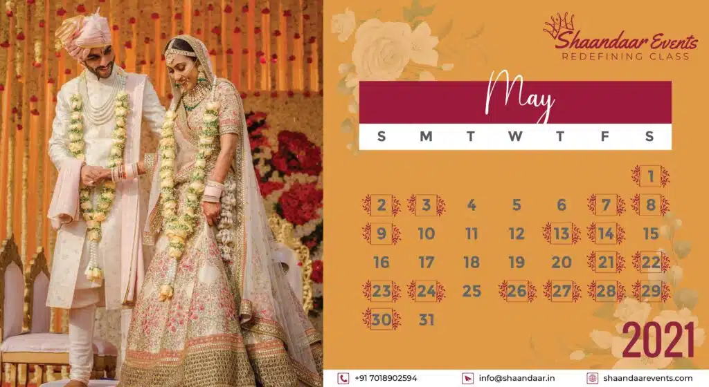 BEST AUSPICIOUS WEDDING DATES ACCORDING TO THE HINDU CALENDAR 2021