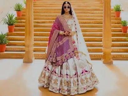 Smooth creased dupatta look 