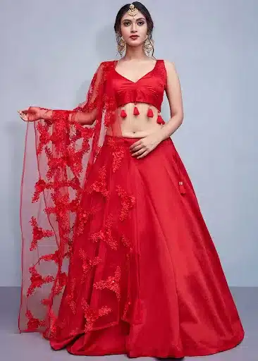 Oversimplified lehengas with negligible work