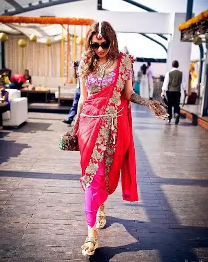 Not so simple Red Dupatta wedding outfit