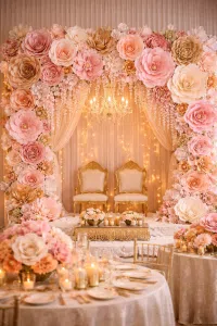 Romantic wedding with paper flowers