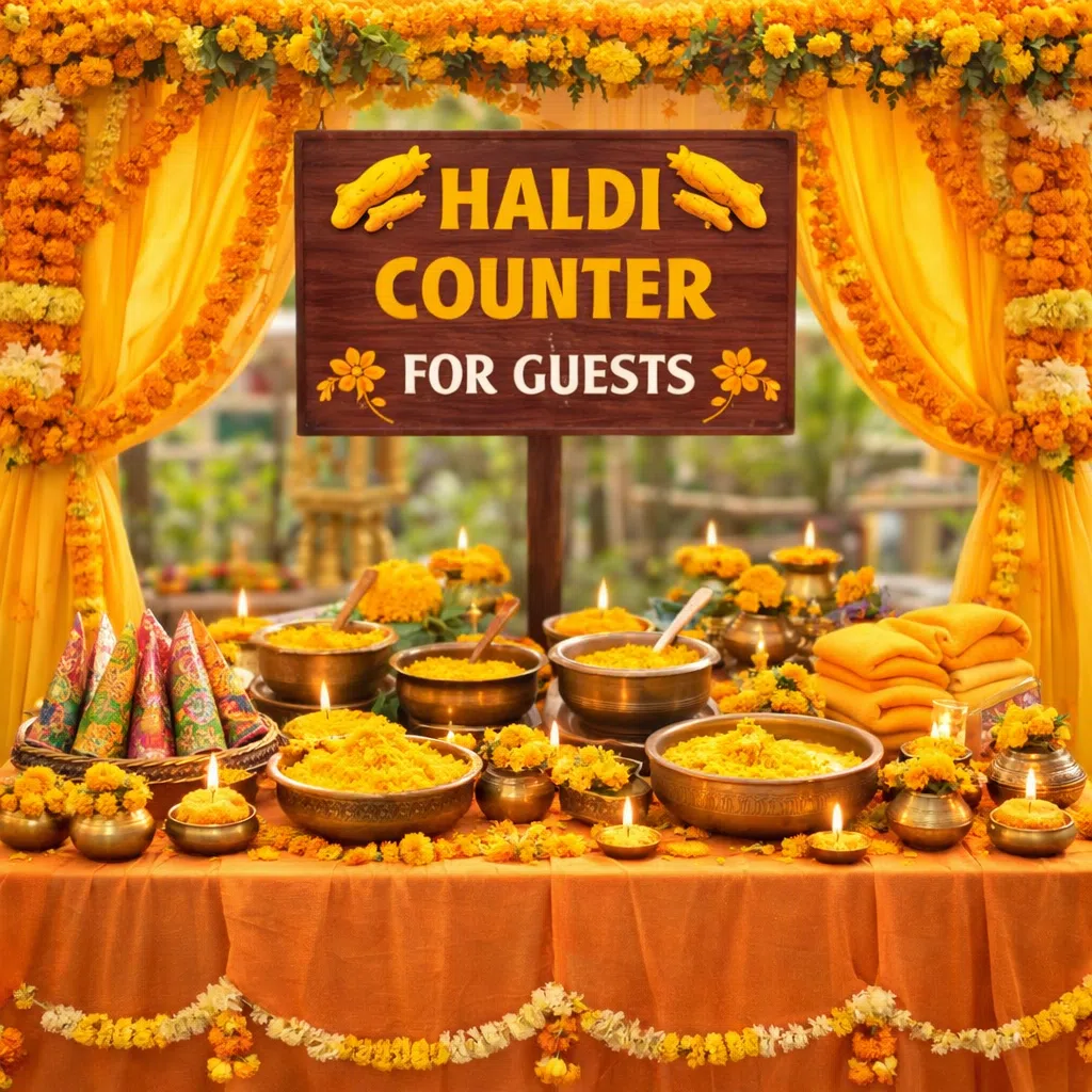 Set up a haldi counter for the guests&nbsp;