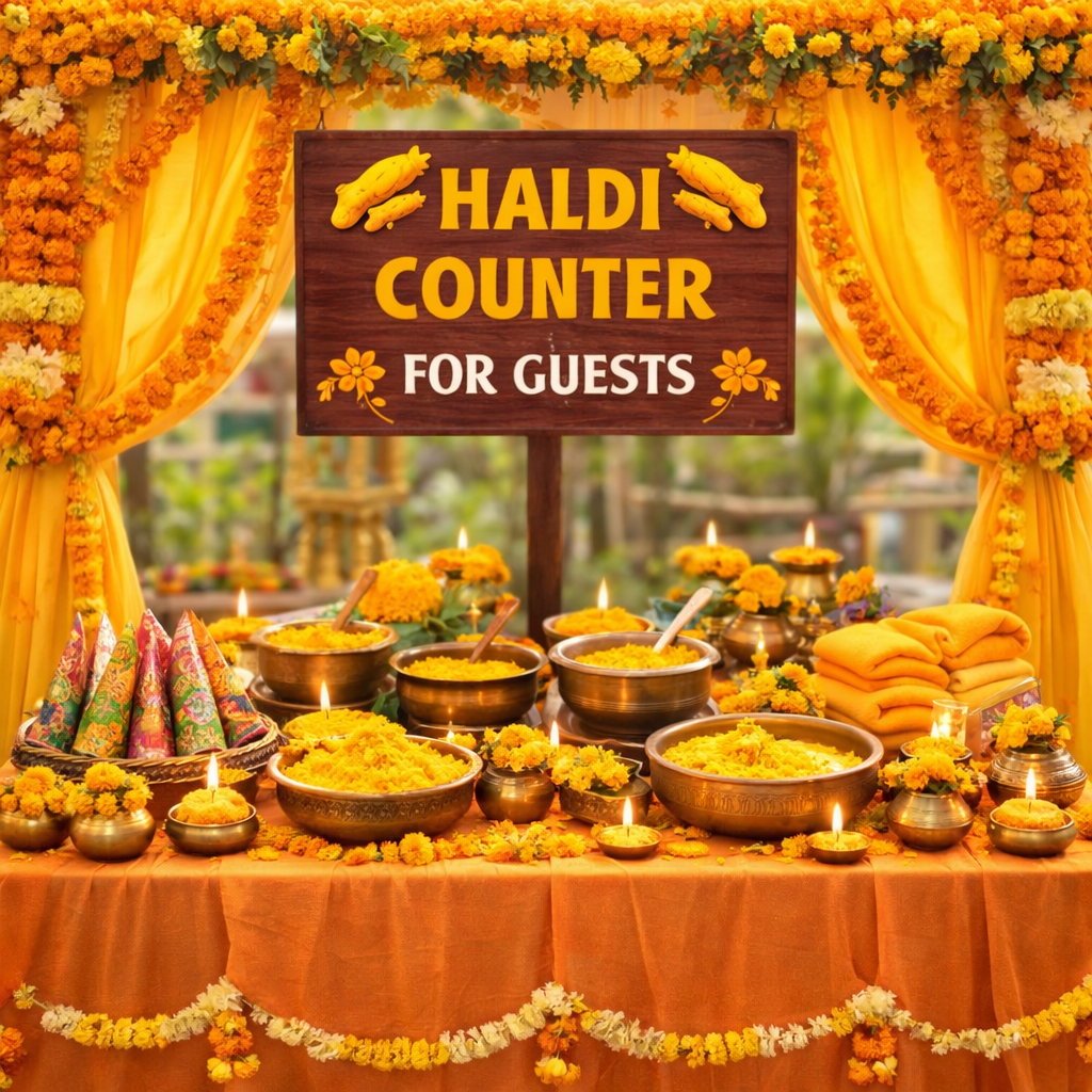 Set up a haldi counter for the guests